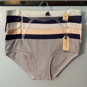 NWT Nautica Intimates Organic Cotton Hipster Panties, 5-Pack